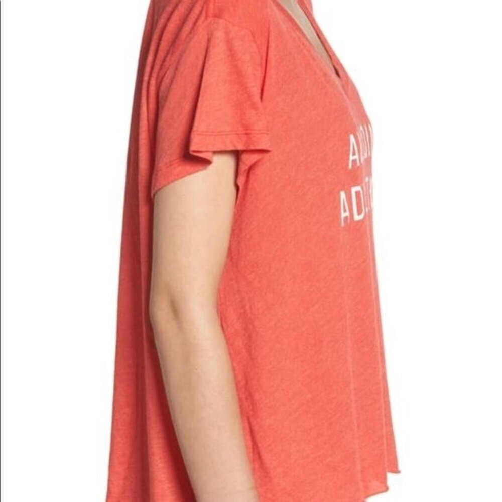 Wildfox Avoiding Adulting Orange V-Neck T-shirt - Picture 3 of 7